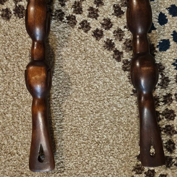 Vintage MCM 19" Carved Wooden Fork and Spoon Wall Decor Tiki Totem - Picture 5 of 7